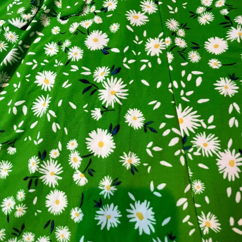 Tommy Hilfiger Green Daisy Floral V-Neck Sleeveless Midi Dress 16W NWT X1AJ1JEV - Picture 3 of 9